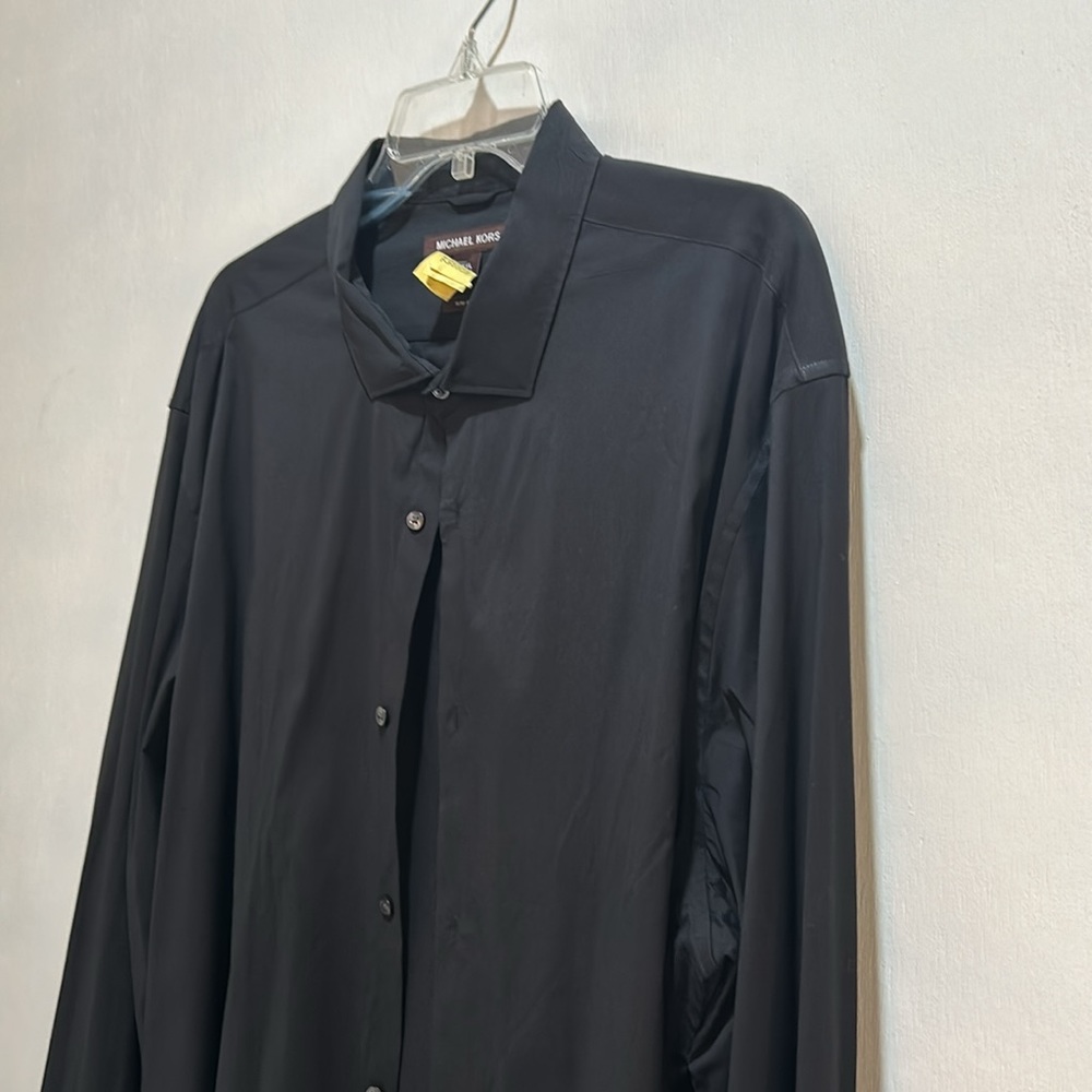 MICHAEL KORS CASUAL SHIRT MEN 3XL BLACK LONG SLEEVES - Picture 3 of 10